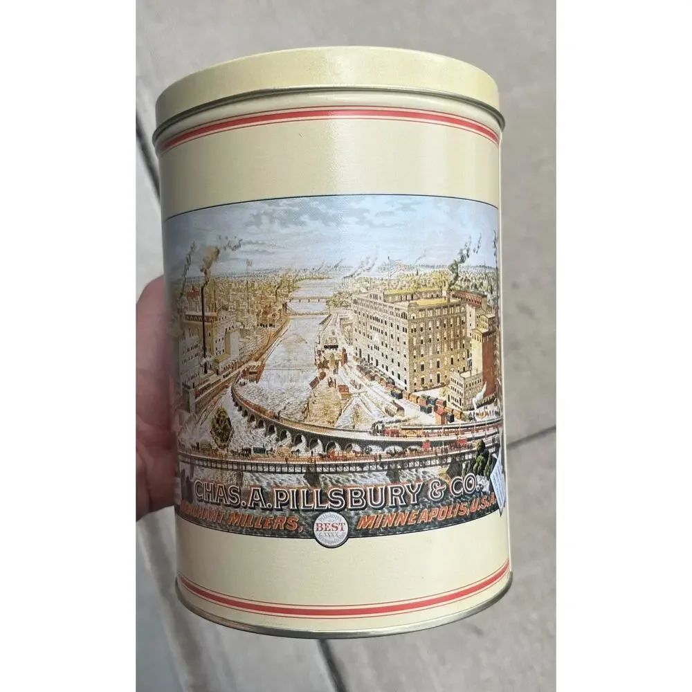 1982 Pillsbury's Best Flour Tin Canister Storage Container Minneapolis Metal